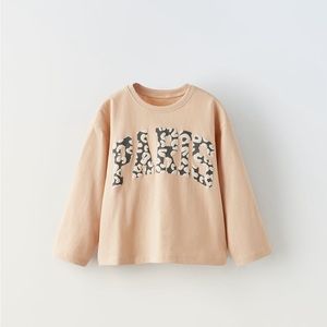 Zara Kids long sleeve text t-shirt